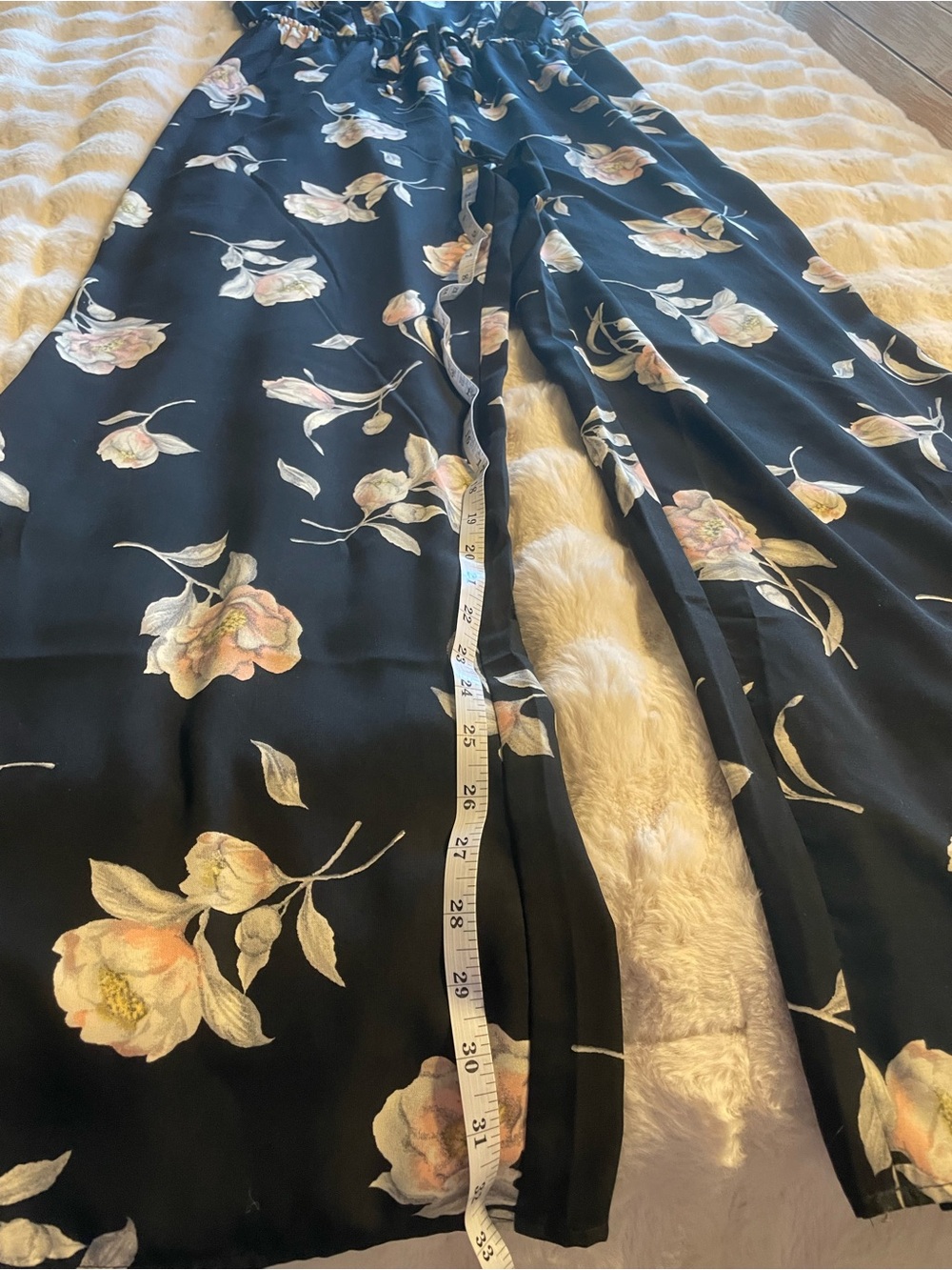Xhilaration Black Floral Jumpsuit with Ruffle Straps - Picture 12 of 16